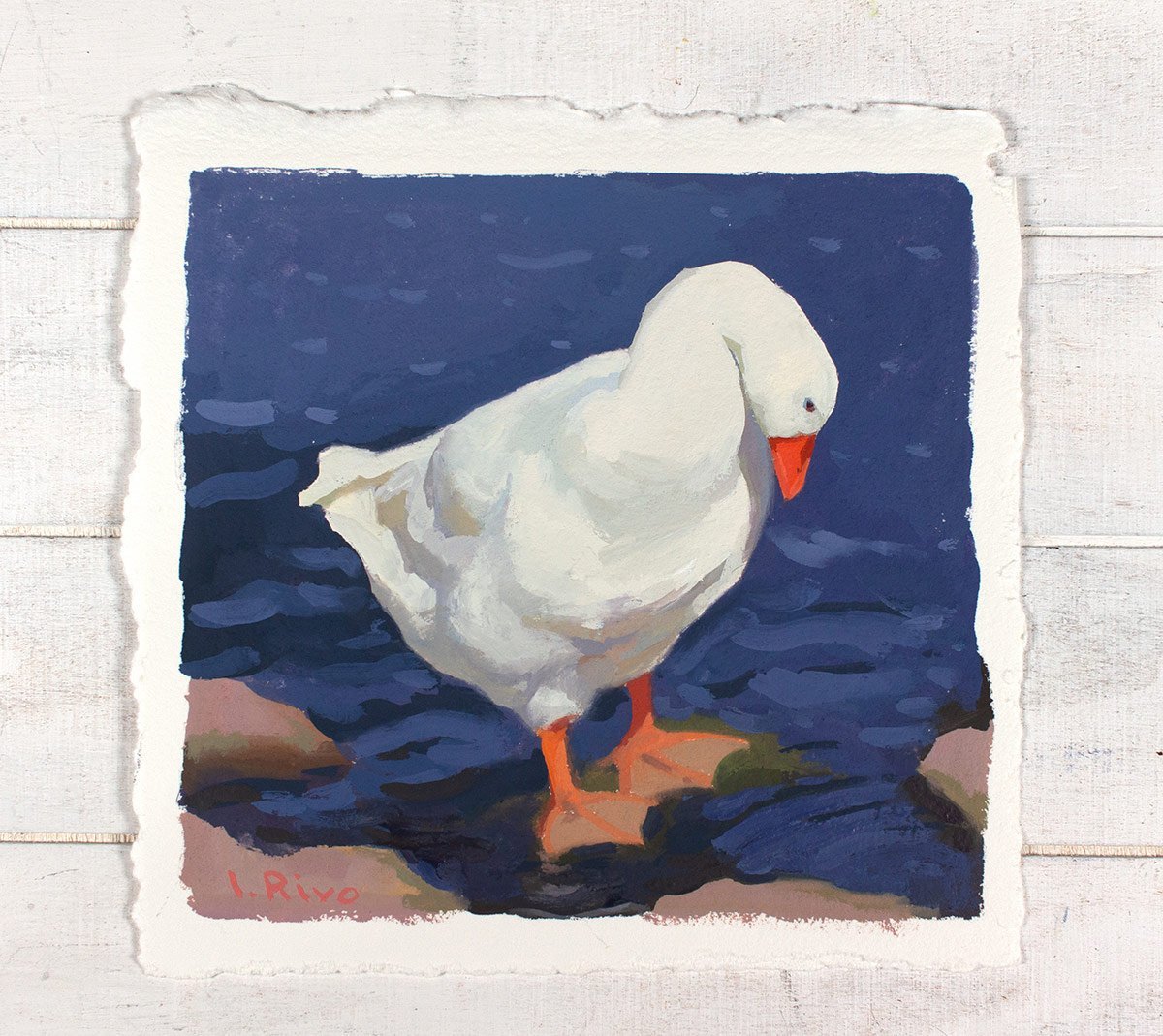 White Goose - Gouache — Lena Rivo